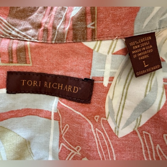 TORI RICHARD Aloha Hawaiian Shirt Sleeve Shirt Men L Large - Picture 4 of 5